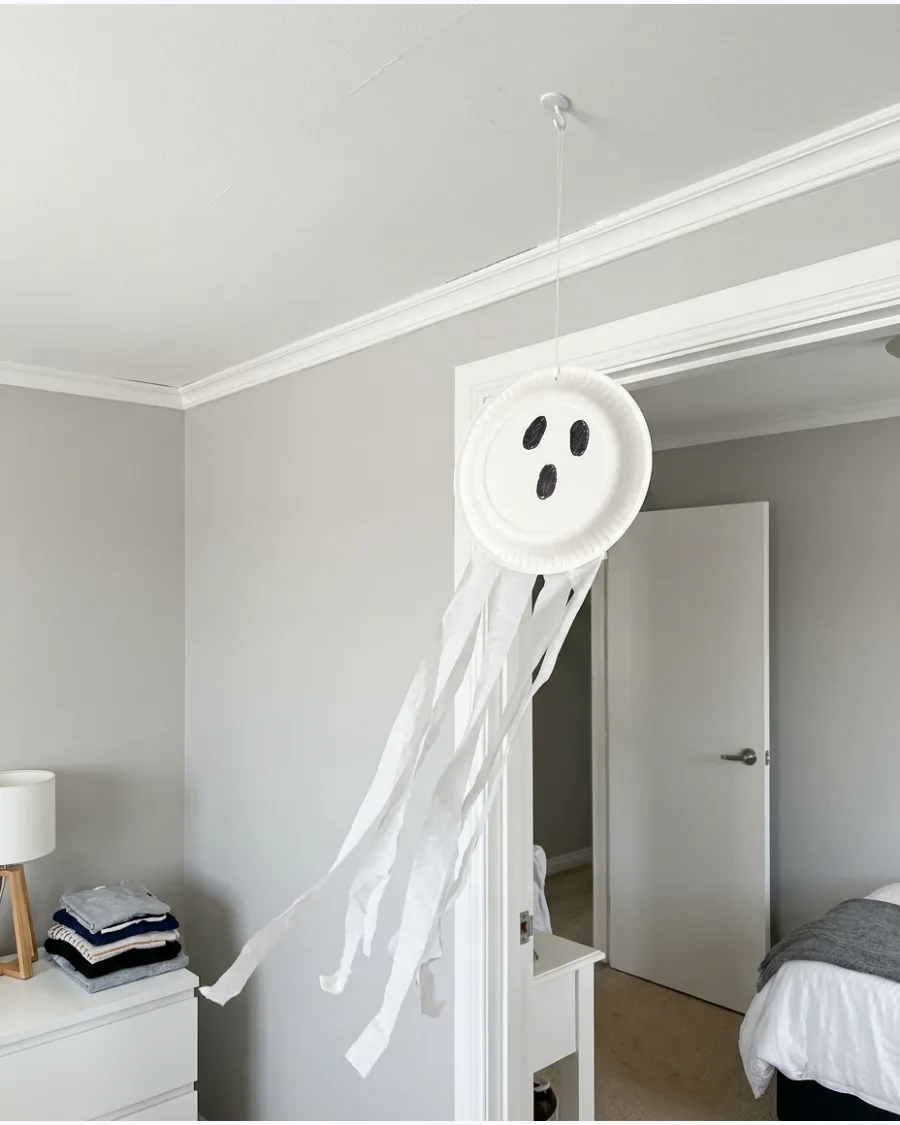 4. Paper Plate Hanging Ghost