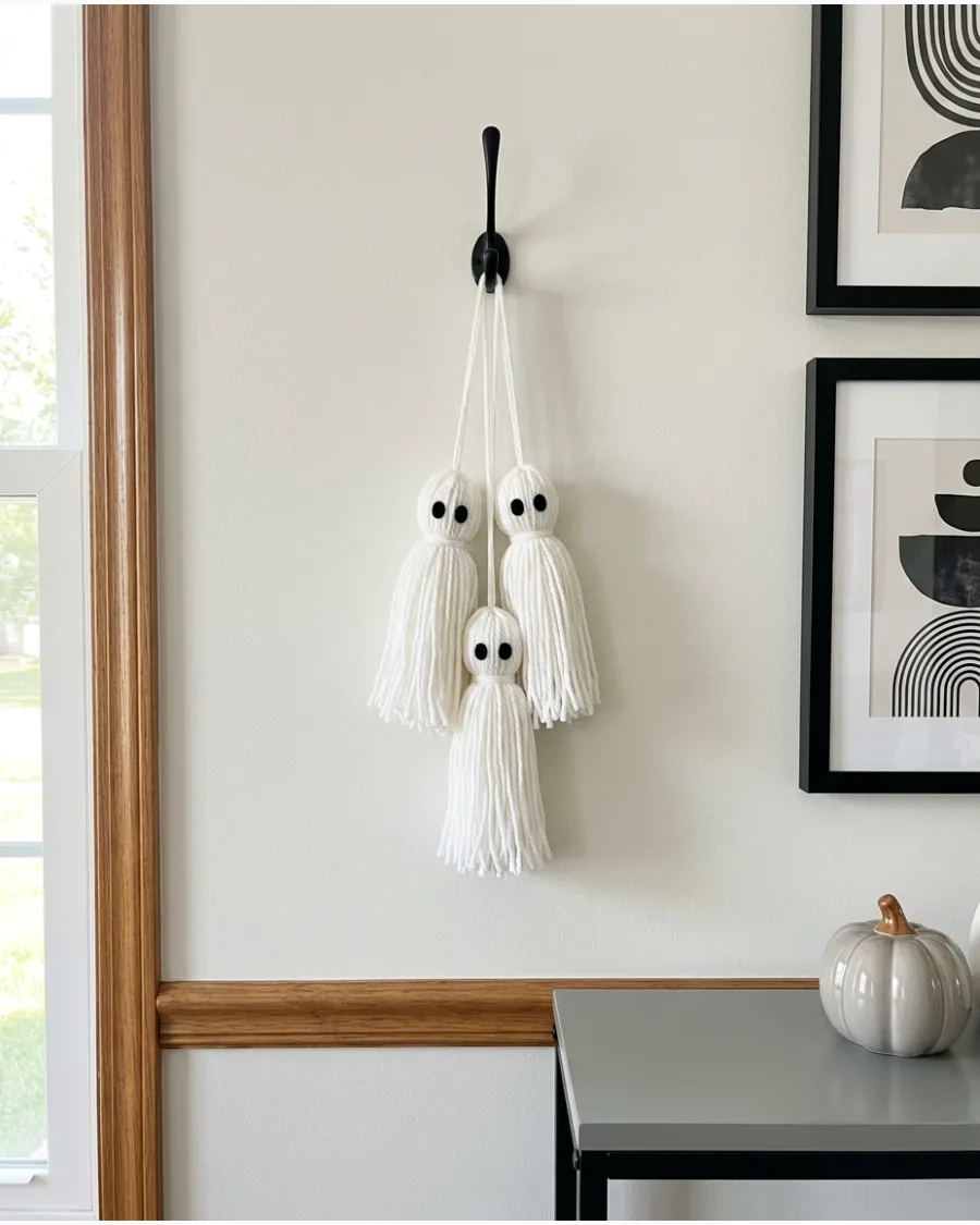 46. Yarn Tassel Ghosts