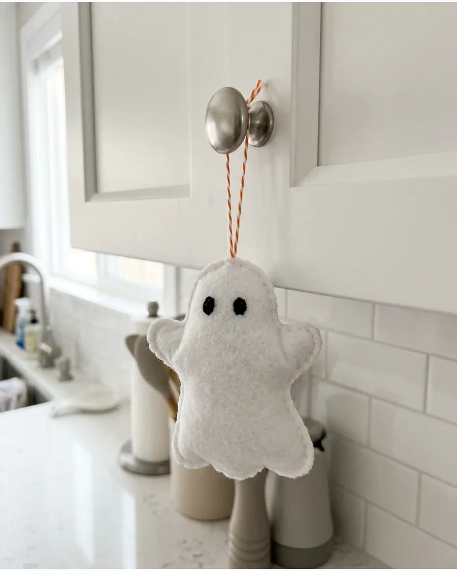 47. Felt Ghost Ornaments