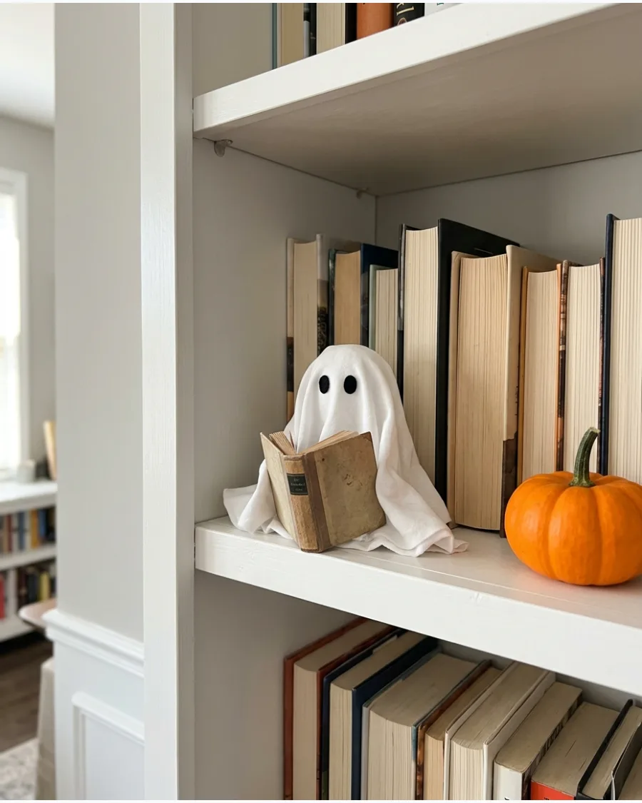 50. Ghost Reading a Miniature Book