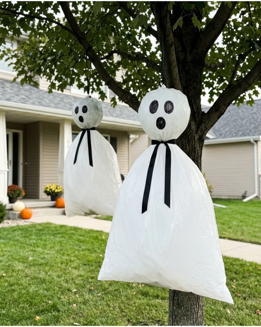 7. White Trash-Bag Ghosts