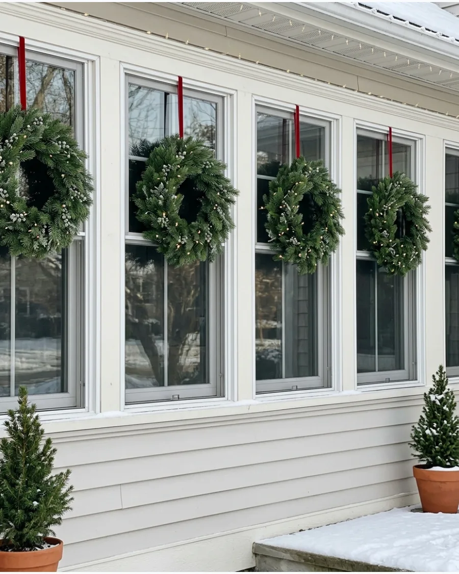 2. Matching Wreaths Across Multiple Windows