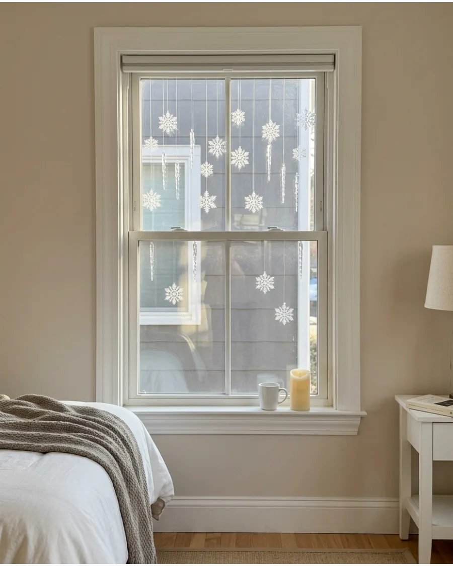 28. Snowflake and Icicle Window Display