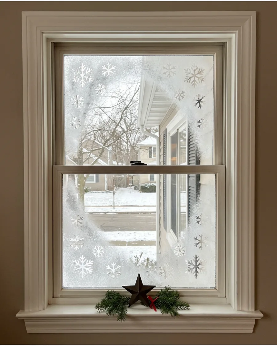 33. Frosted Christmas Window Corners