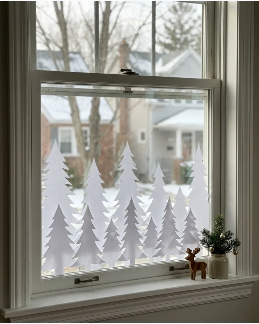 36. Paper Christmas Tree Forest on the Glass