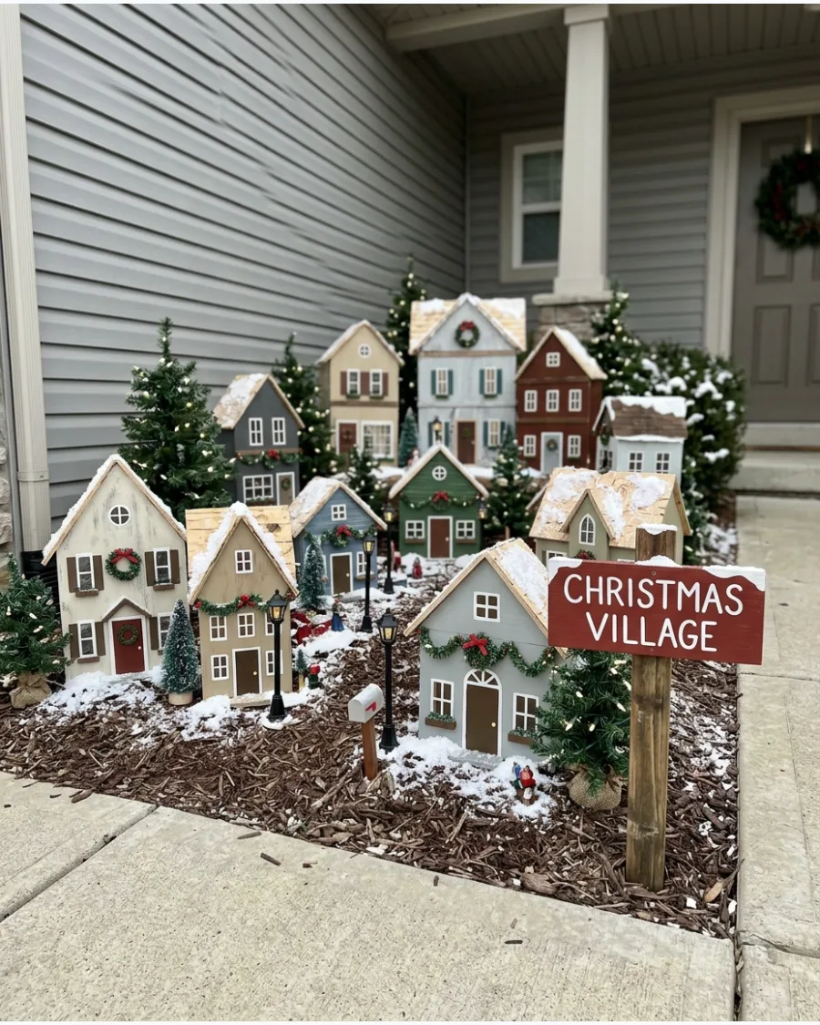100. DIY Outdoor Christmas Village Display