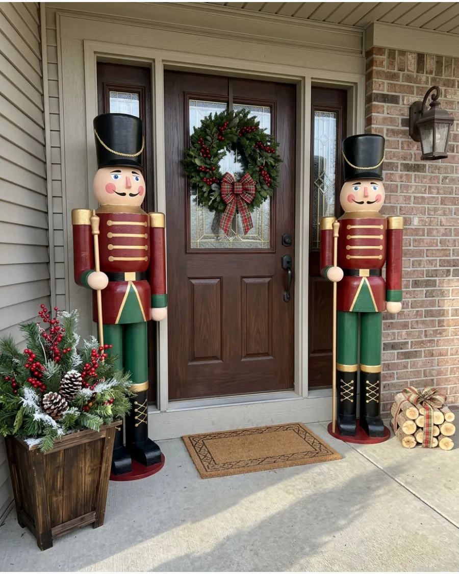 21. Giant DIY Outdoor Nutcracker Soldiers