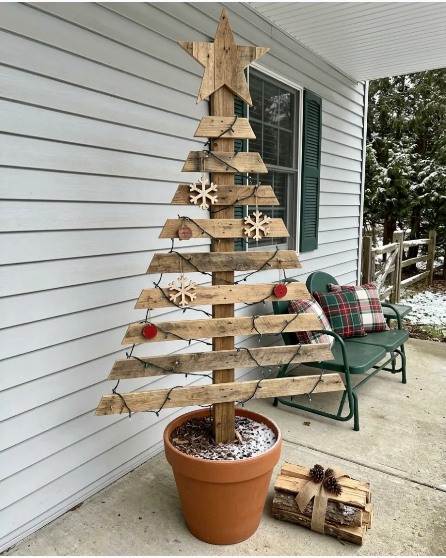 23. DIY Pallet Wood Christmas Tree