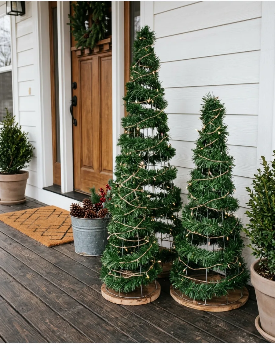 24. Tomato Cage Christmas Trees