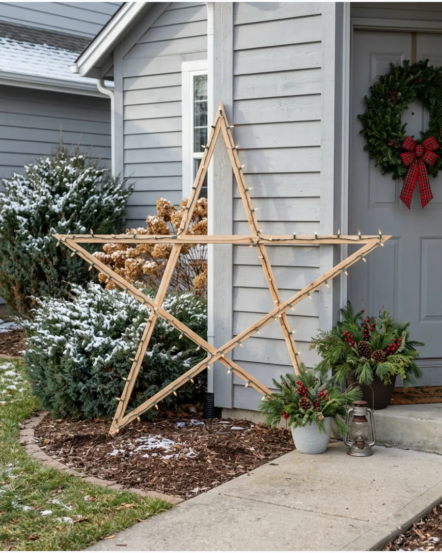 26. Giant Lighted Outdoor Christmas Star