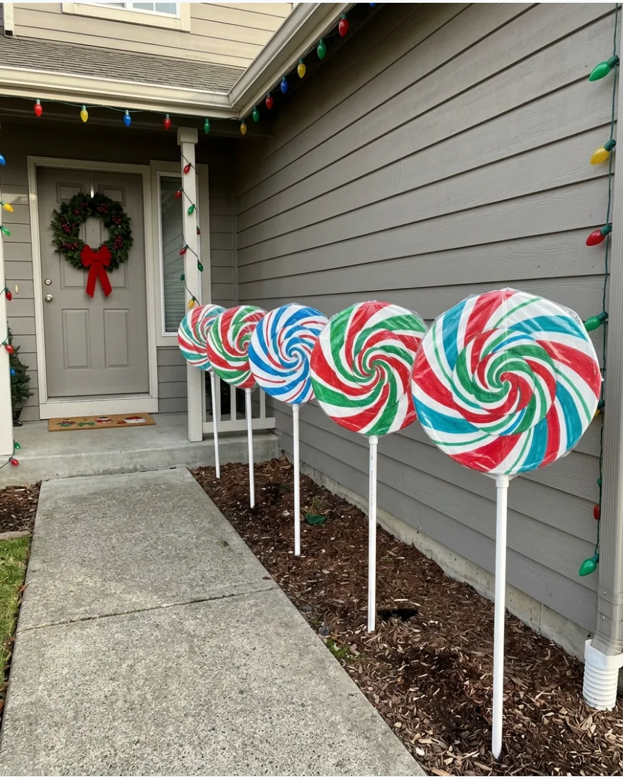 32. Giant Christmas Lollipop Yard Stakes