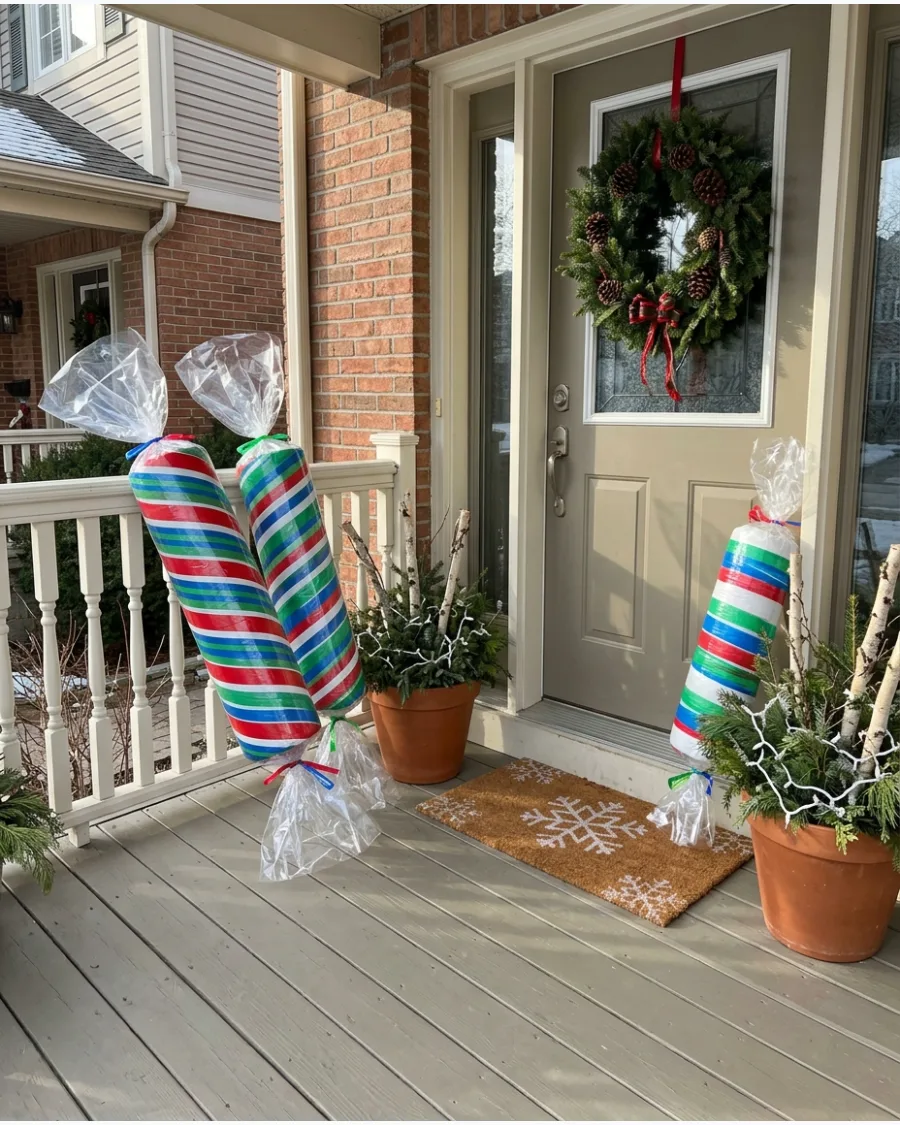 38. Giant Wrapped Candy Yard Decorations