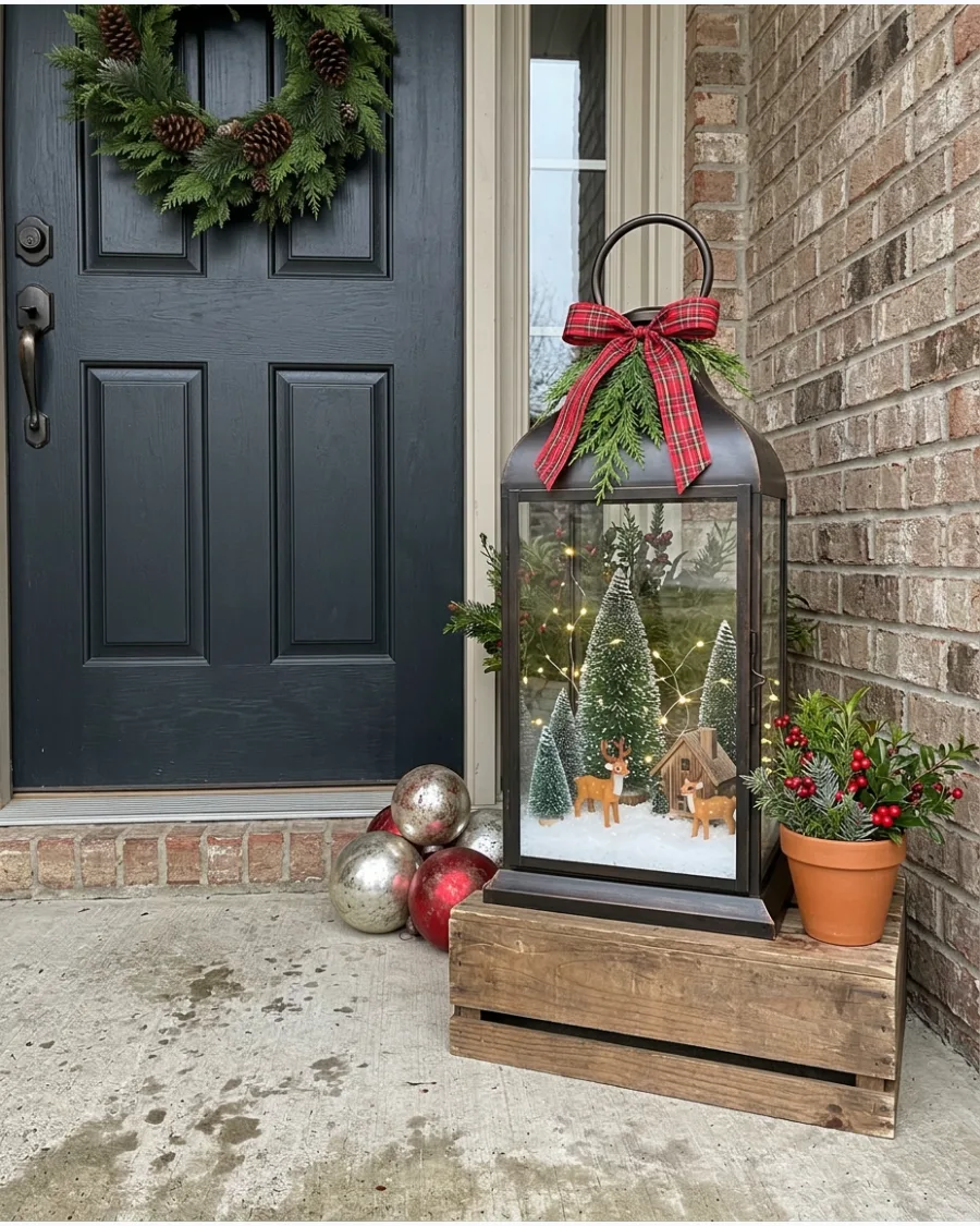 5. DIY Christmas Snow Globe Lantern