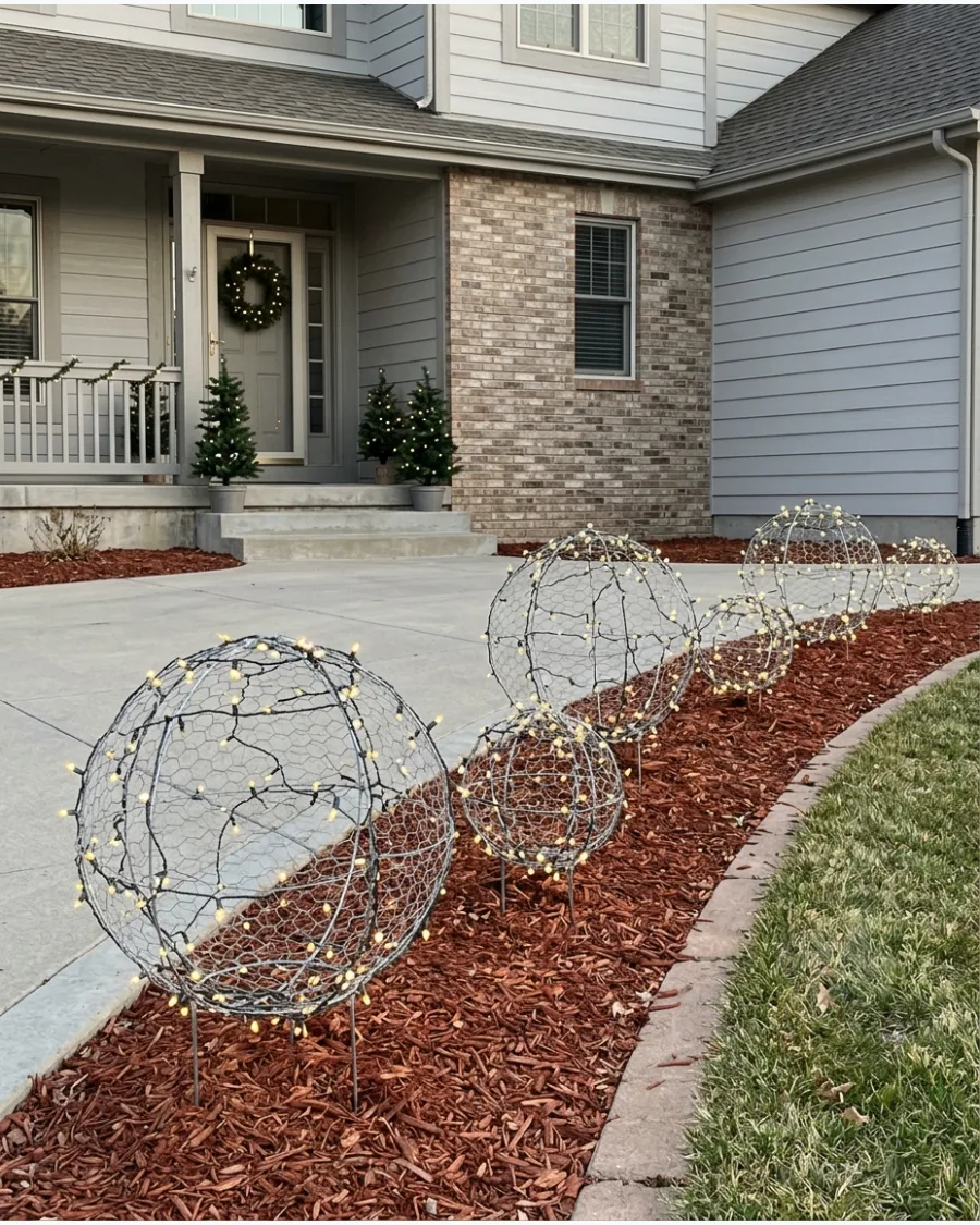 52. Lighted Christmas Pathway Globes