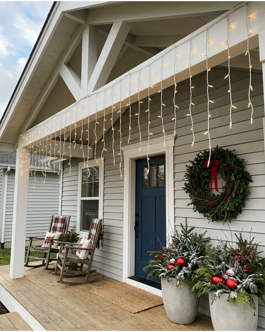 60. DIY Cascading Icicle Light Display