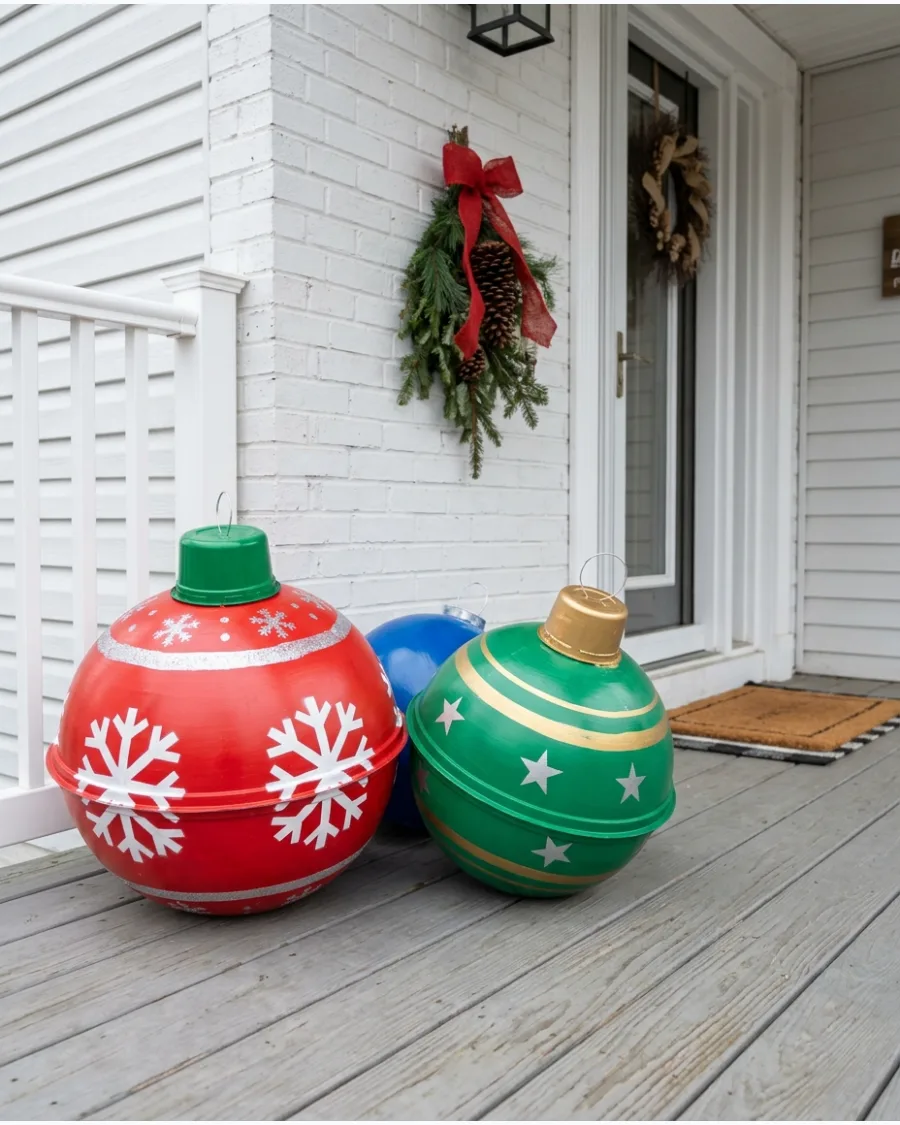 62. Plastic Bowl Giant Christmas Ornaments