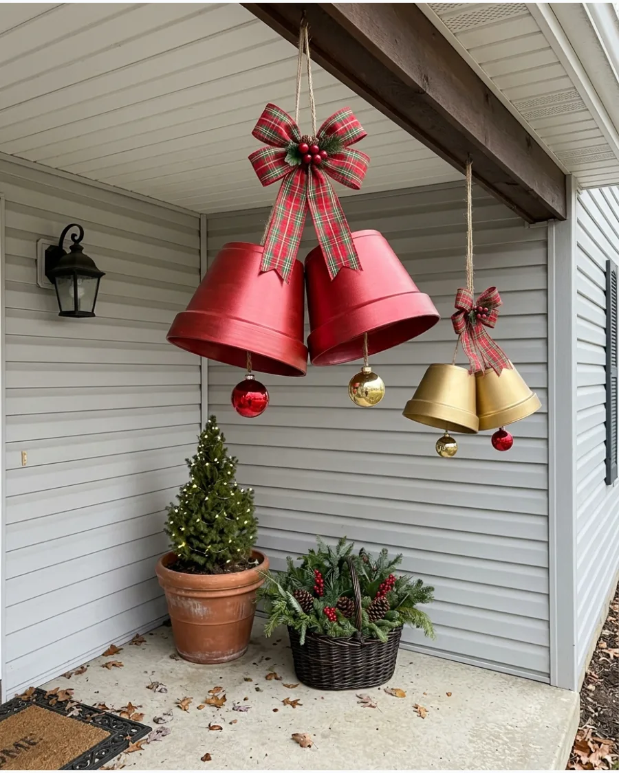 69. Upside-Down Planter Christmas Bells