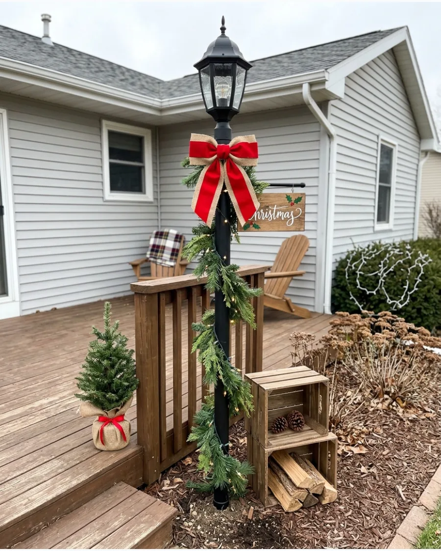 76. DIY Old-Fashioned Christmas Lamp Post