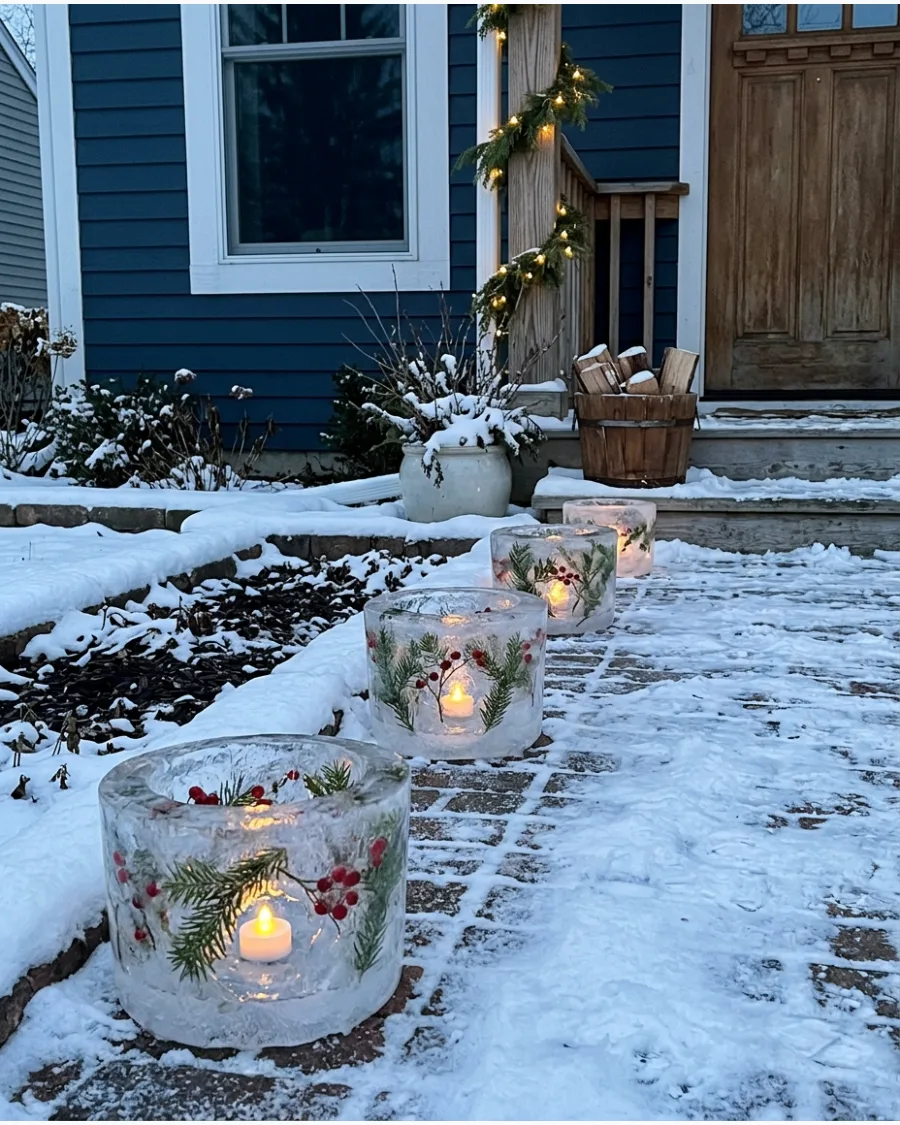 84. DIY Outdoor Ice Lanterns