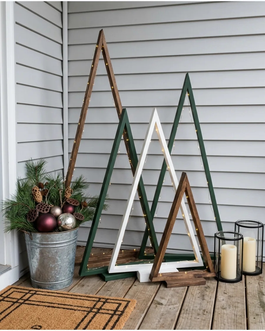 86. Modern Wooden Triangle Christmas Trees