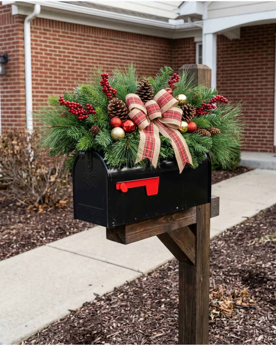 94. DIY Christmas Mailbox Topper