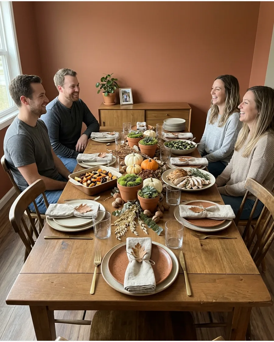 18. Earth-Tone Friendsgiving Decor