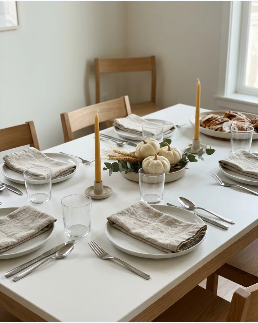 20. Minimalist Friendsgiving Tablescape