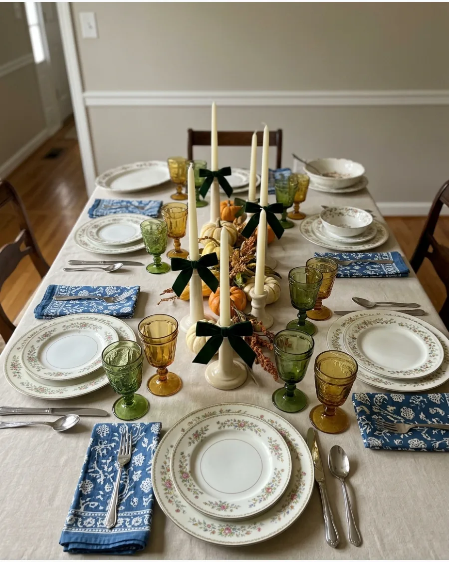 24. Grandmillennial Friendsgiving Table