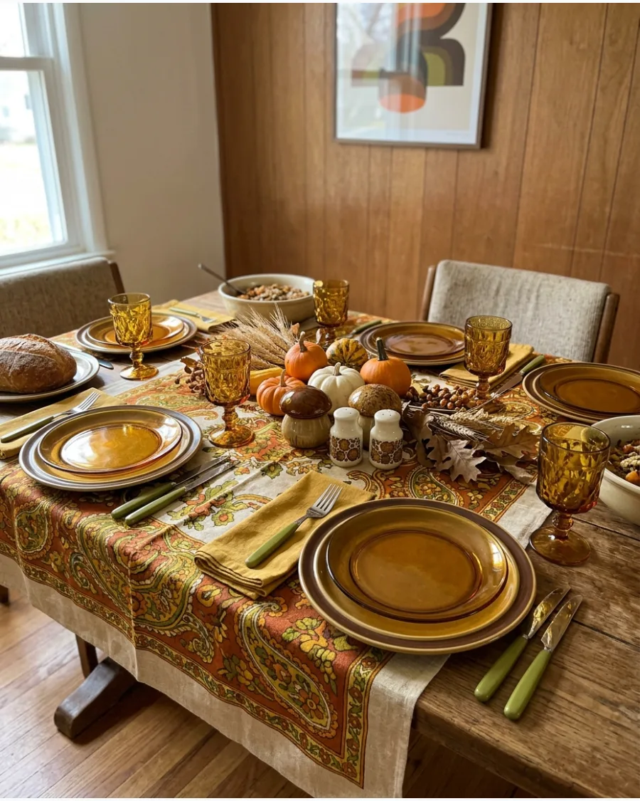 30. Retro 1970s Friendsgiving Table