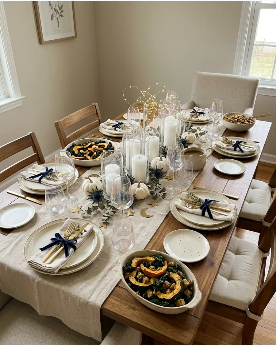 33. Celestial Friendsgiving Decor