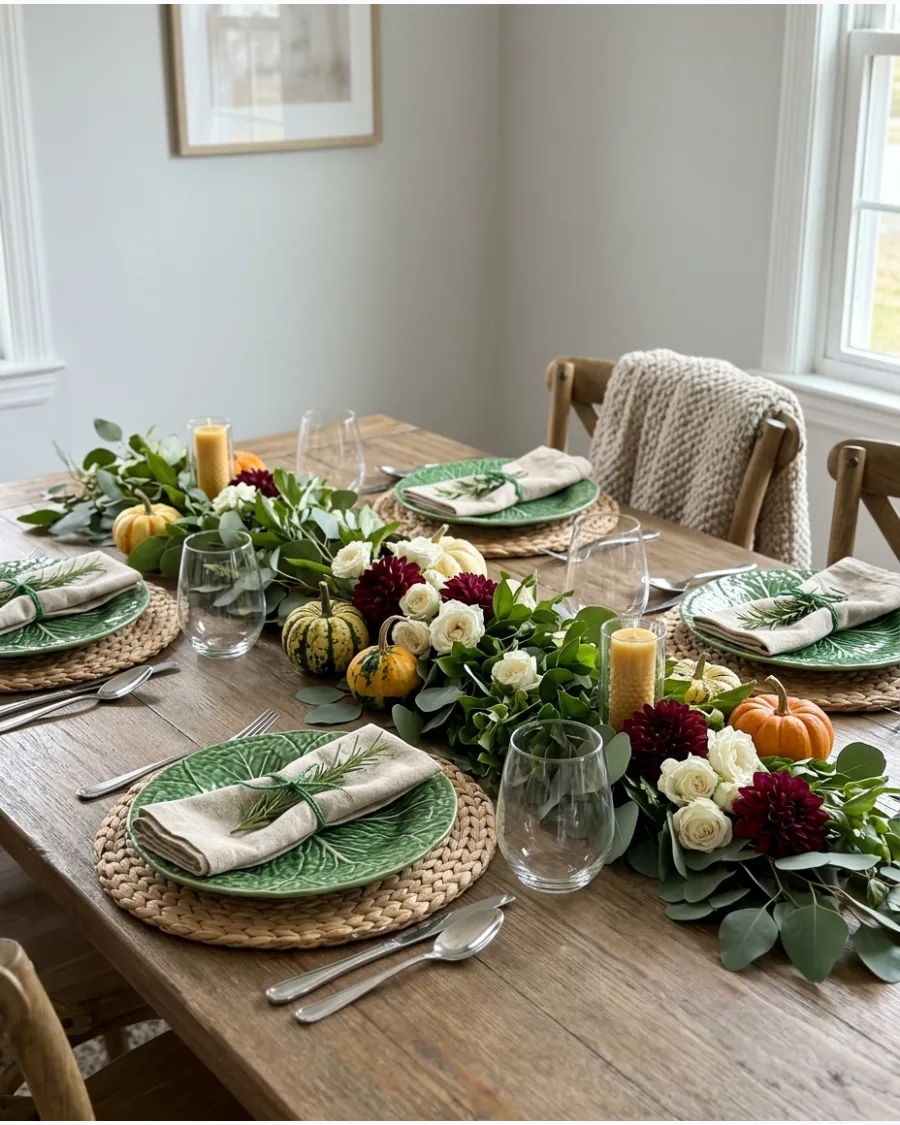34. Garden-Inspired Friendsgiving Tablescape