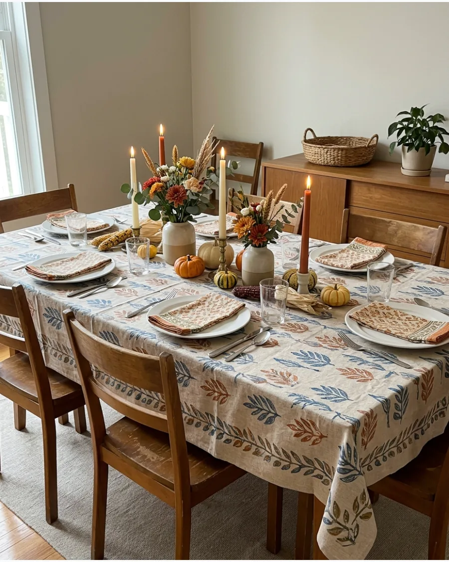 37. Block-Print Friendsgiving Table