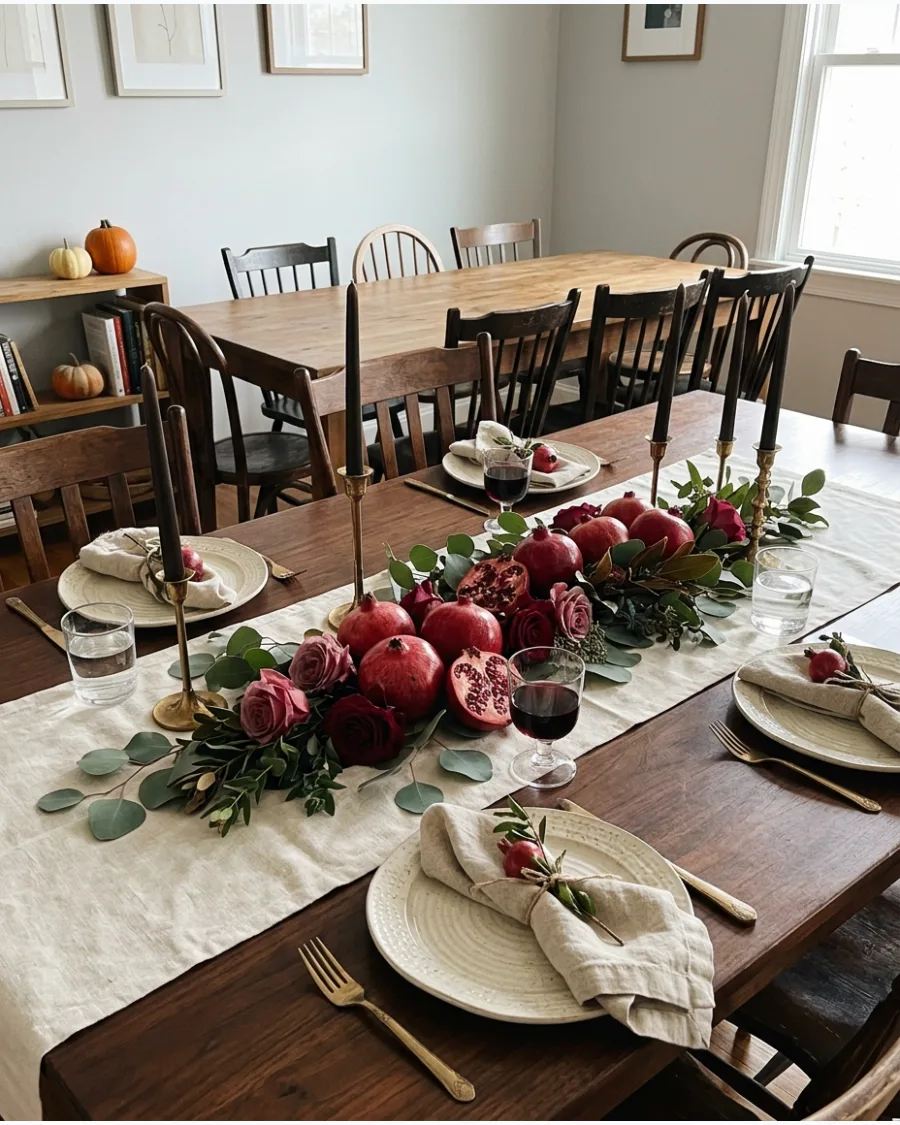 49. Pomegranate Friendsgiving Tablescape