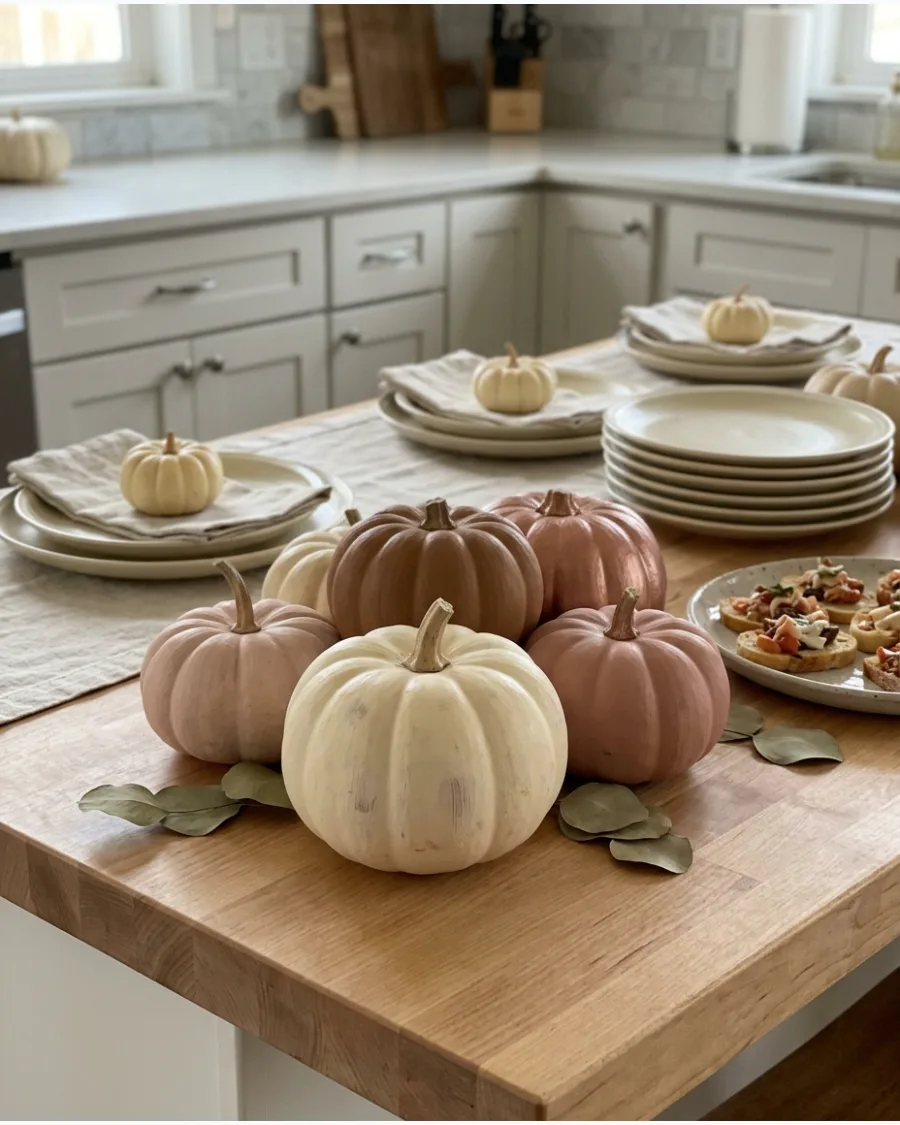 54. Painted Pumpkin Friendsgiving Decor