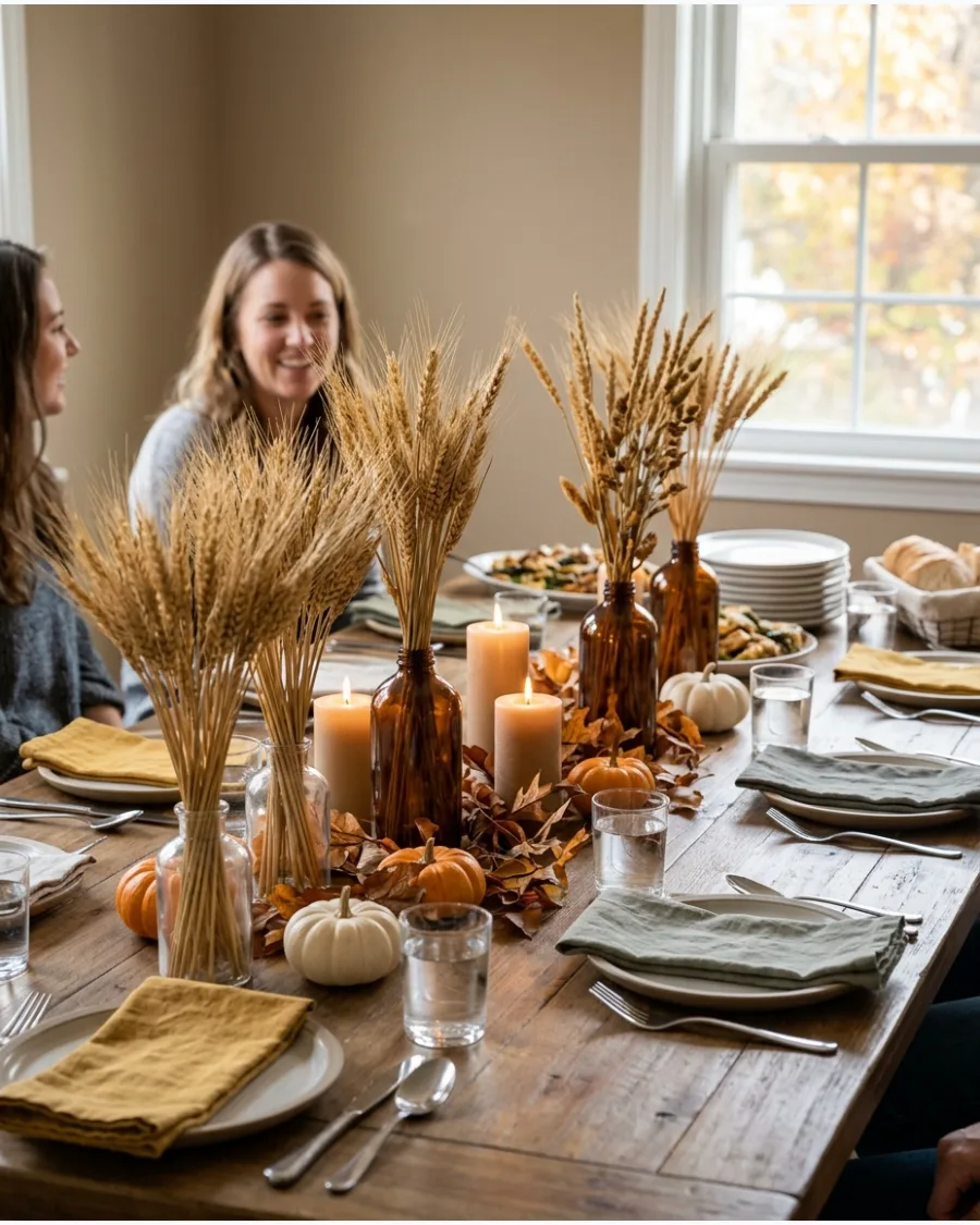 62. Wheat Friendsgiving Centerpiece