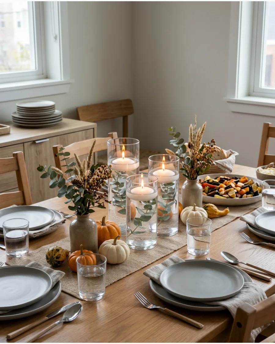 67. Floating Candle Friendsgiving Centerpiece