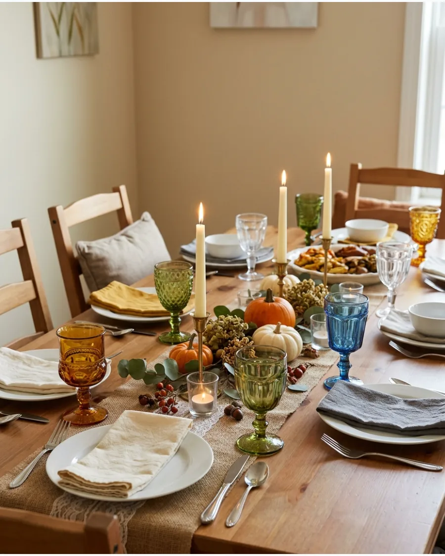 70. Vintage Goblet Friendsgiving Table