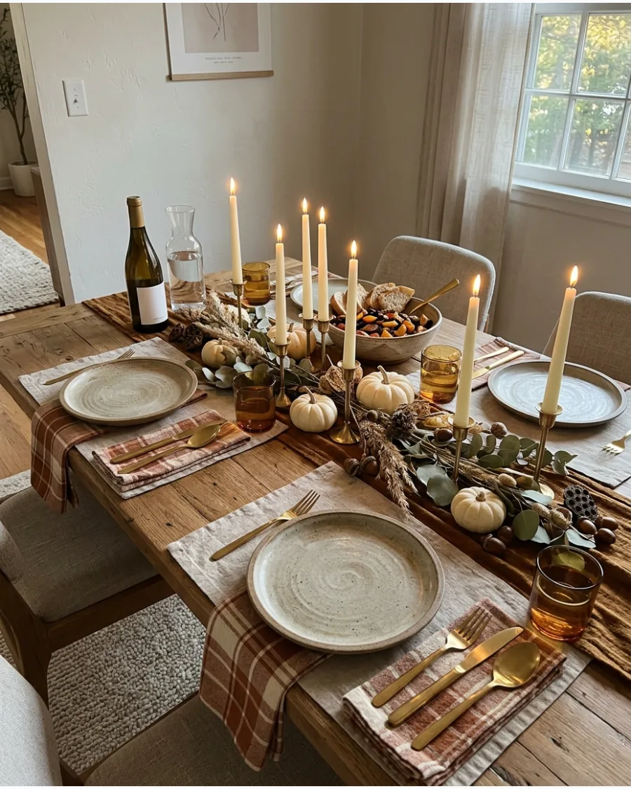 72. Gold Flatware Friendsgiving Tablescape