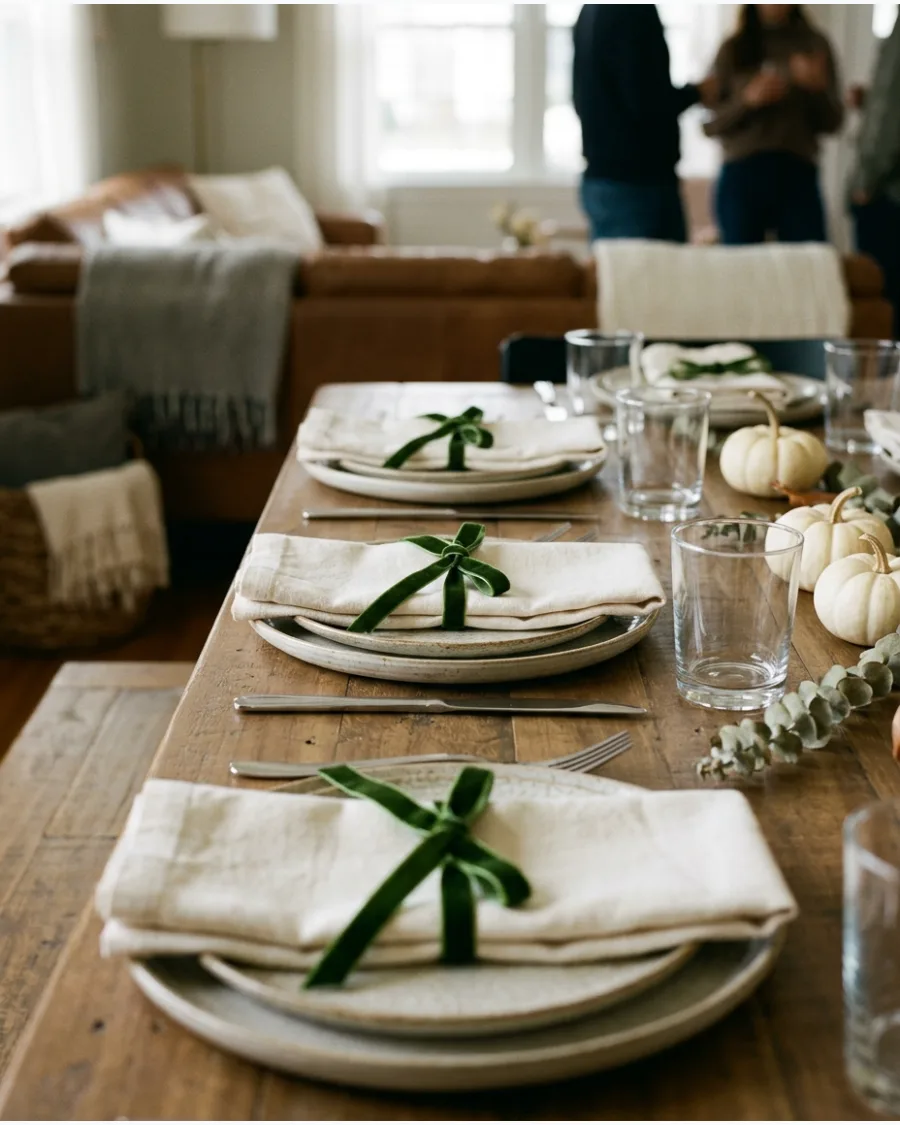76. Velvet Bow Napkin Settings