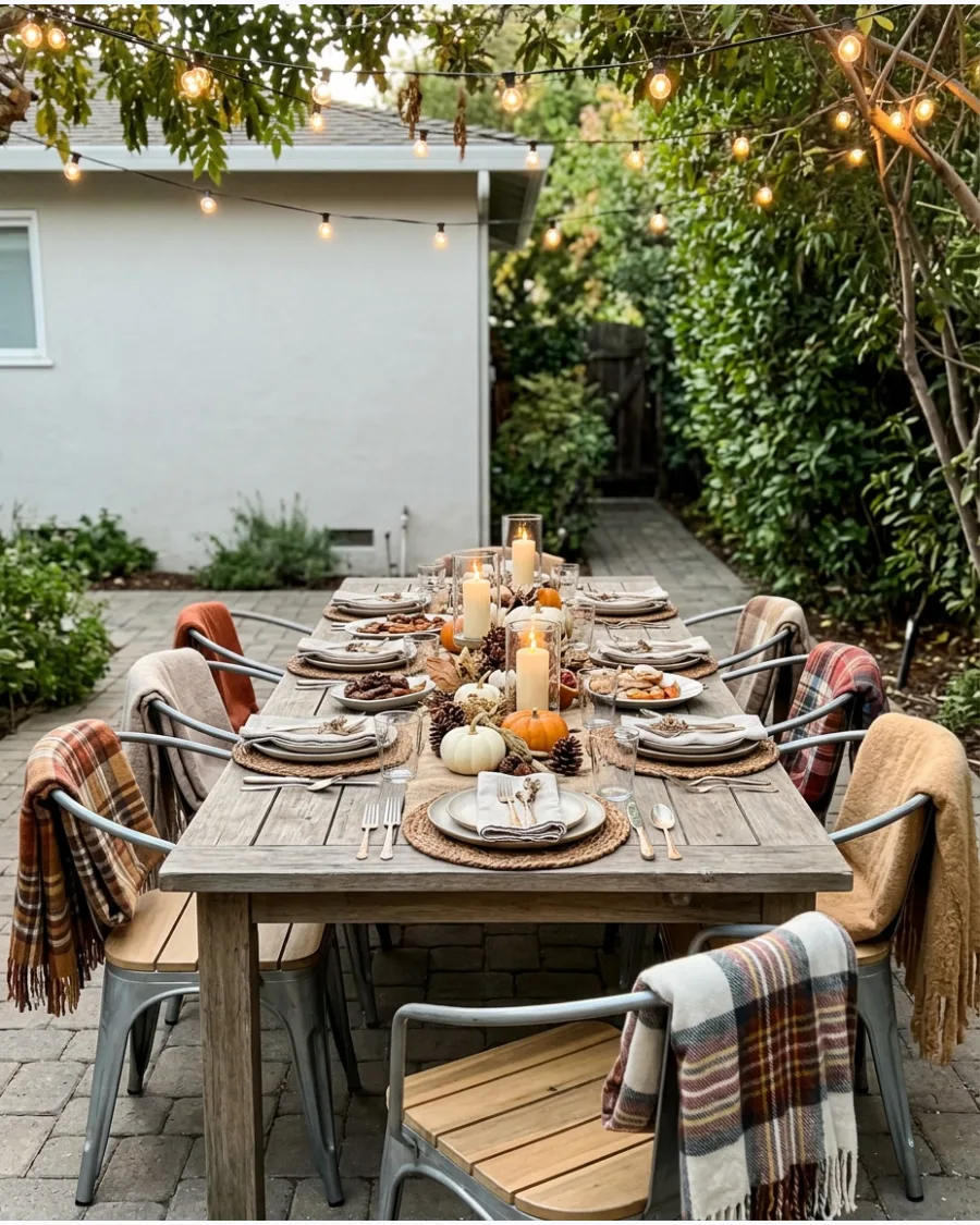 97. Backyard Friendsgiving Dinner Setup
