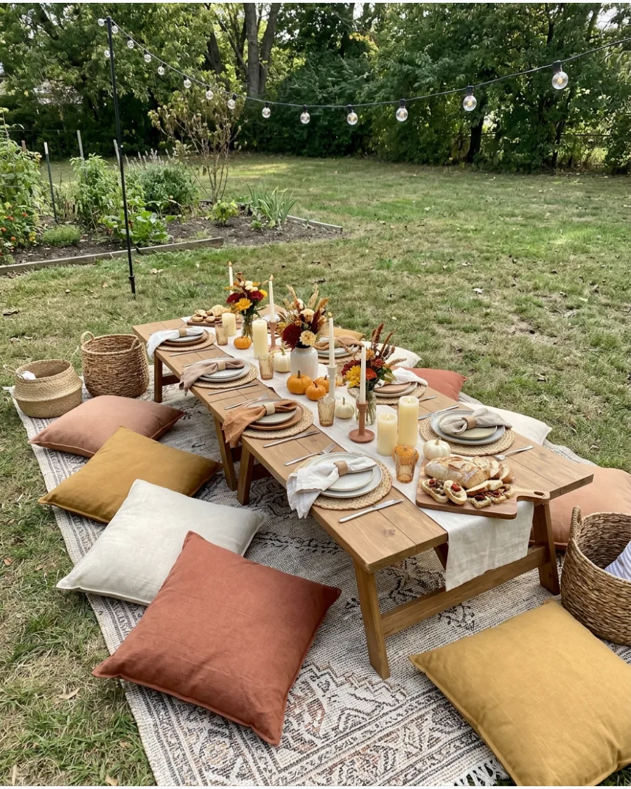 98. Friendsgiving Picnic Table Setup