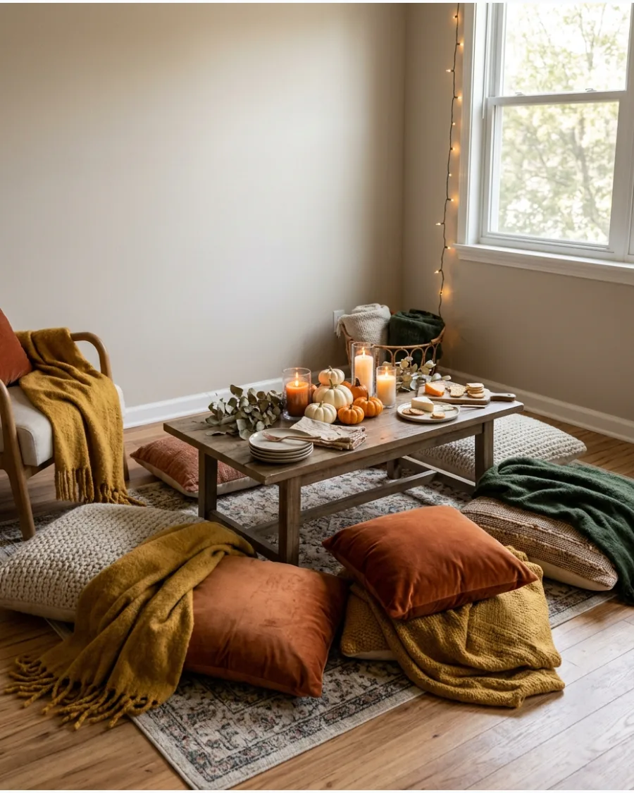99. Cozy Friendsgiving Lounge Corner