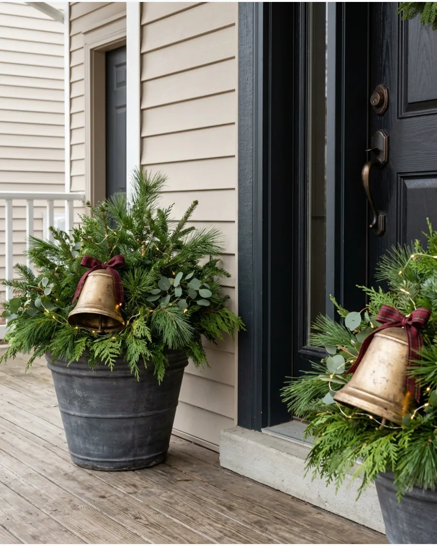 13. DIY Oversized Bell Porch Planters