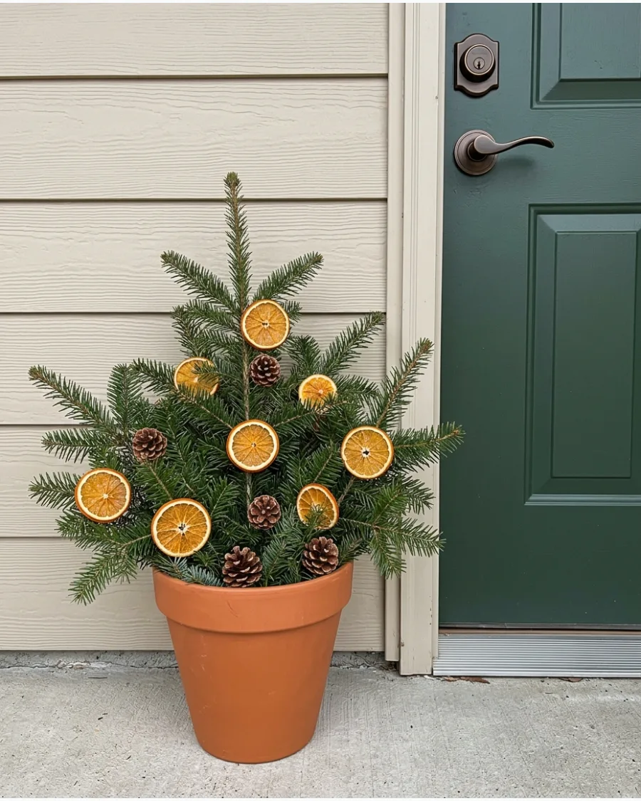 19. DIY Christmas Planters With Dried Citrus