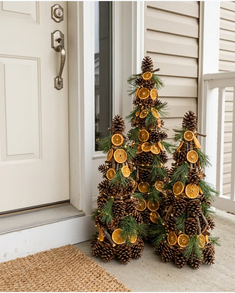 28. DIY Natural Woodland Porch Trees