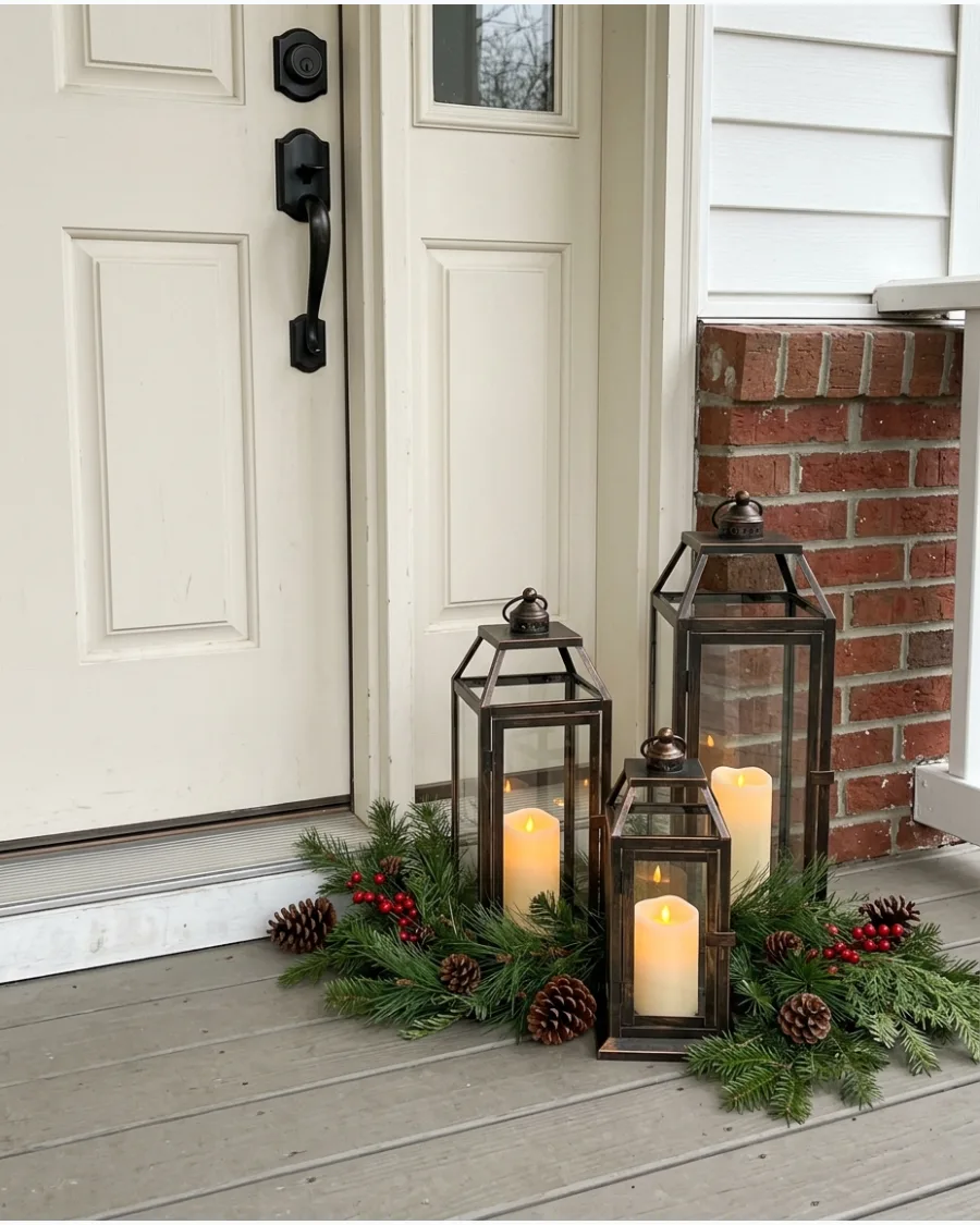 42. DIY Clustered Lantern Christmas Display
