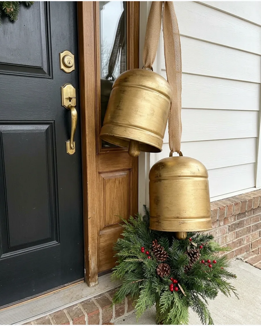 52. DIY Giant Jingle Bell Porch Decorations