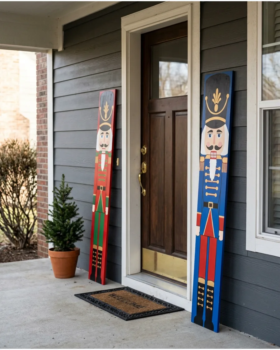 53. DIY Nutcracker-Inspired Porch Decorations