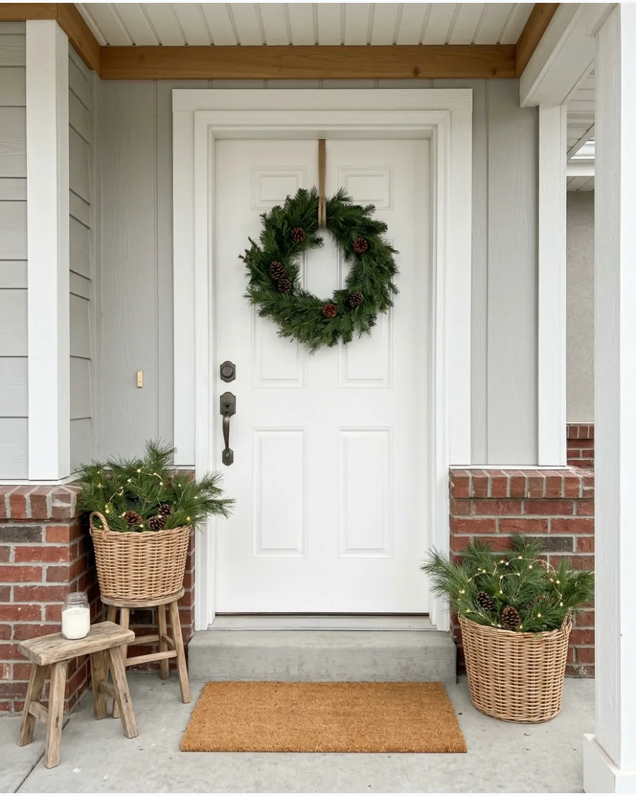 55. DIY Scandinavian Christmas Front Porch