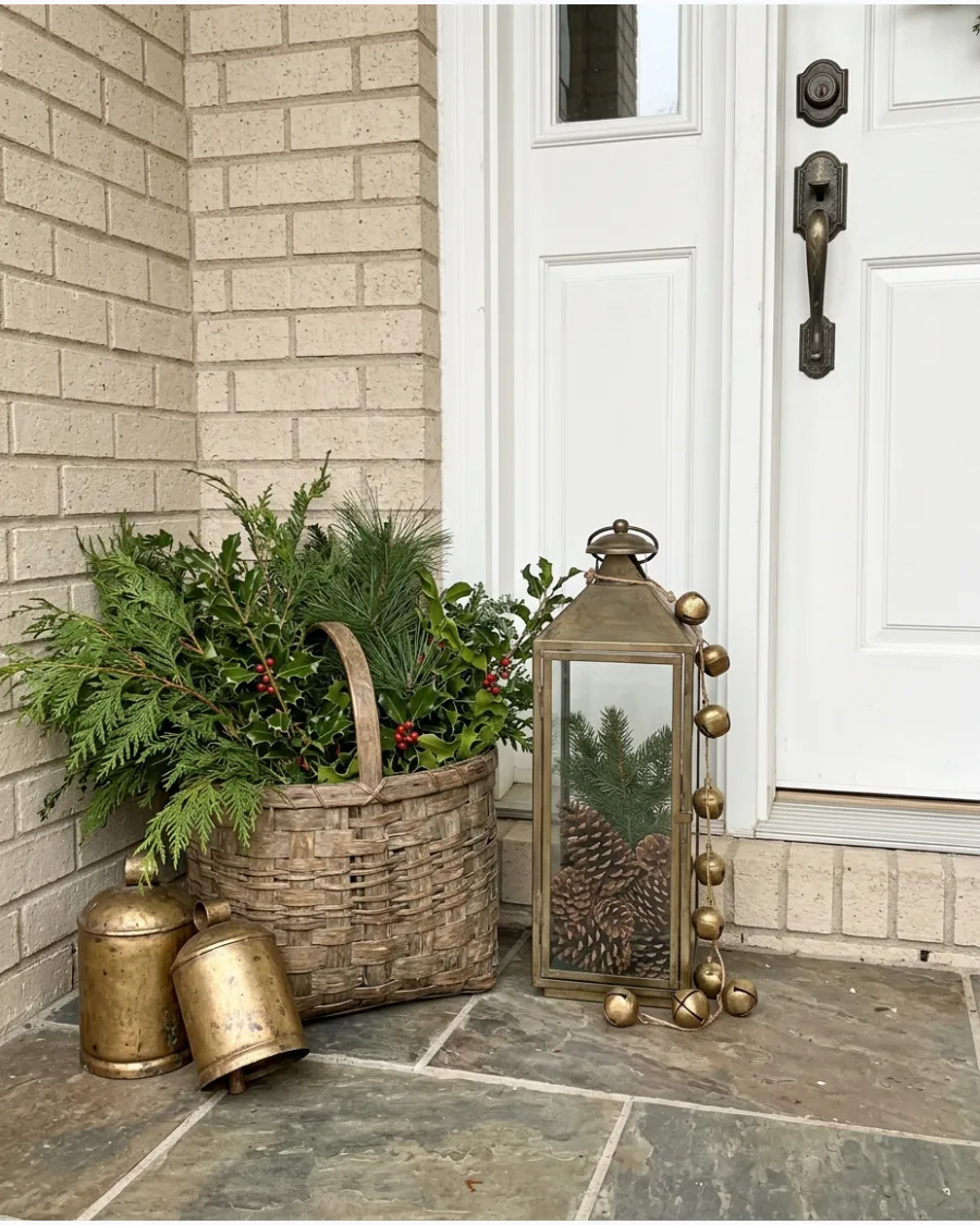 60. DIY Budget Christmas Porch With Thrifted and Foraged Decor